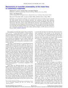 Mechanisms of reversible stretchability of thin metal films on elastomeric substrates