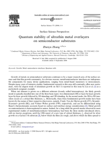 Quantum stability of ultrathin metal overlayers on semiconductor substrates Zhenyu Zhang