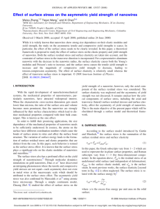 Effect of surface stress on the asymmetric yield strength of nanowires Weixu Zhang, Tiejun Wang, and Xi Chen