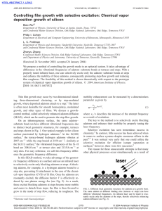 Controlling film growth with selective excitation: Chemical vapor Biao Wu