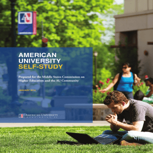 AMERICAN UNIVERSITY SELF-STUDY Prepared for the Middle States Commission on