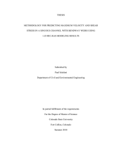 THESIS  METHODOLOGY FOR PREDICTING MAXIMUM VELOCITY AND SHEAR