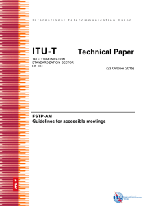 ITU-T Technical Paper FSTP-AM Guidelines for accessible meetings