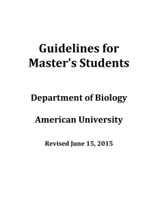 Guidelines for Master’s Students  Department of Biology