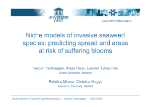 Niche models of invasive seaweed species: predicting spread and areas