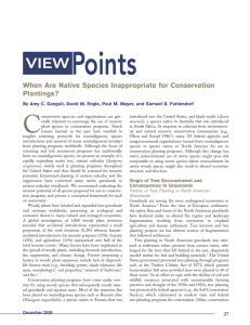 Points C VIEW When Are Native Species Inappropriate for Conservation
