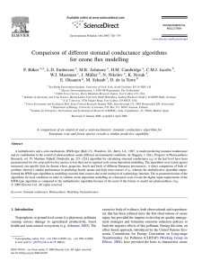 Comparison of different stomatal conductance algorithms for ozone flux modelling