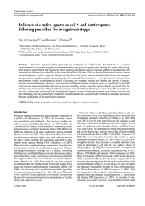 Influence of a native legume on soil N and plant... following prescribed fire in sagebrush steppe