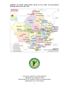 REPORT  OF  JOINT  INSPECTION  TEAM ... DURING 05-09 JANUARY, 2011  NATIONAL HORTICULTURE MISSION