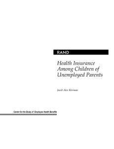 R Health Insurance Among Children of Unemployed Parents