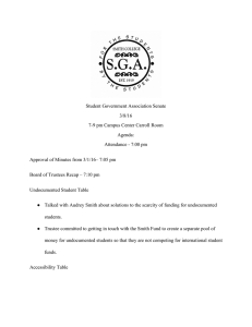   Student Government Association Senate  3/8/16  7­9 pm Campus Center Carroll Room 