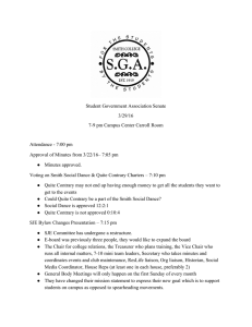   Student Government Association Senate  3/29/16  7­9 pm Campus Center Carroll Room 