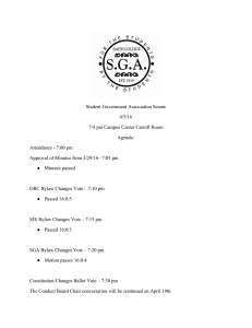   Student Government Association Senate  4/5/16  7­9 pm Campus Center Carroll Room 