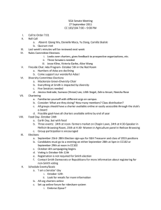 SGA Senate Meeting  27 September 2011  CC 103/104 7:00 – 9:00 PM   