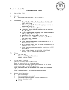 Tuesday November 1, 2005  SGA Senate Meeting Minutes I.