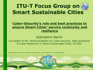 ITU-T Focus Group on Smart Sustainable Cities Giampiero Nanni