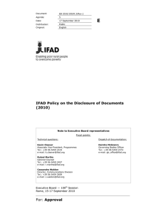 E IFAD Policy on the Disclosure of Documents (2010)