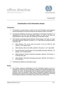 office directive Classification of ILO Information Assets  IGDS Number 456 (Version 1)