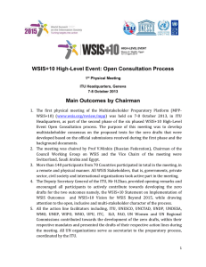 WSIS+10 High-Level Event: Open Consultation Process Main Outcomes by Chairman