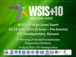 WSIS+10 High-Level Event 10-13 June 2014 (9 June – Pre-Events) 4