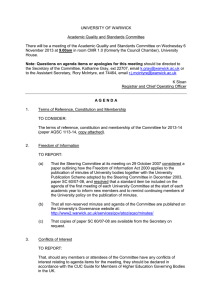 UNIVERSITY OF WARWICK Academic Quality and Standards Committee