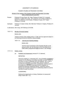 UNIVERSITY OF WARWICK Academic Quality and Standards Committee