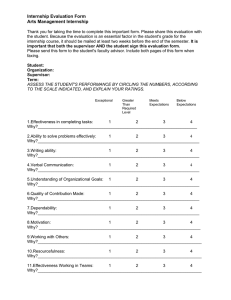 Internship Evaluation Form Arts Management Internship