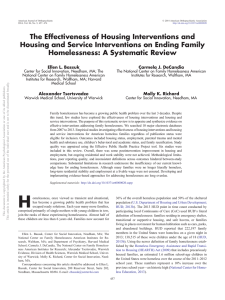 The Effectiveness of Housing Interventions and Homelessness: A Systematic Review