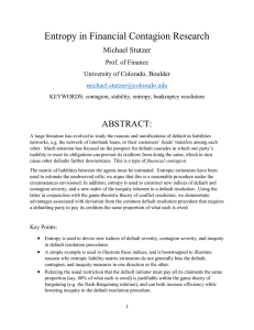 Entropy in Financial Contagion Research  ABSTRACT: Michael Stutzer
