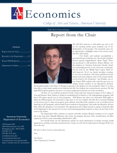 Economics Report from the Chair Fall 2014 Newsletter