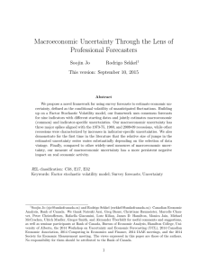 Macroeconomic Uncertainty Through the Lens of Professional Forecasters Soojin Jo Rodrigo Sekkel