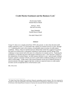 Credit-Market Sentiment and the Business Cycle
