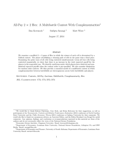All-Pay 2 × 2 Hex: A Multibattle Contest With Complementarities ∗