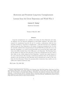 Hysteresis and Persistent Long-term Unemployment: Gabriel P. Mathy American University