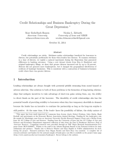 Credit Relationships and Business Bankruptcy During the Great Depression