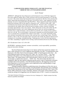 LABOR BUSTED, RISING INEQUALITY AND THE FINANCIAL  Jon D. Wisman