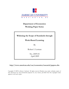 Department of Economics Working Paper Series  Widening the Scope of Standards through