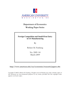 Department of Economics Working Paper Series  By