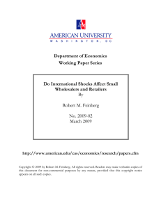 Department of Economics Working Paper Series  Do International Shocks Affect Small