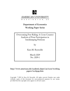 Department of Economics Working Paper Series  Overcoming Free Riding: A Cross Country