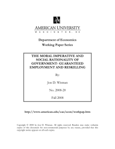Department of Economics Working Paper Series THE MORAL IMPERATIVE AND SOCIAL RATIONALITY OF