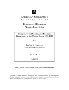 Department of Economics Working Paper Series Religion, Social Capital, and Business