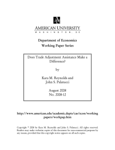 Department of Economics Working Paper Series  Does Trade Adjustment Assistance Make a