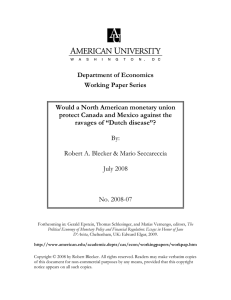Department of Economics Working Paper Series Would a North American monetary union