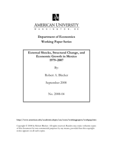 Department of Economics Working Paper Series External Shocks, Structural Change, and