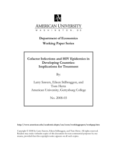 Department of Economics Working Paper Series  Cofactor Infections and HIV Epidemics in