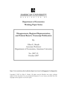Department of Economics Working Paper Series  Disagreement, Regional Representation,