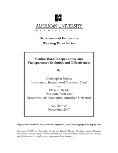 Department of Economics Working Paper Series  Central Bank Independence and