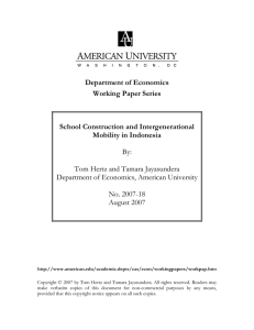 Department of Economics Working Paper Series  School Construction and Intergenerational