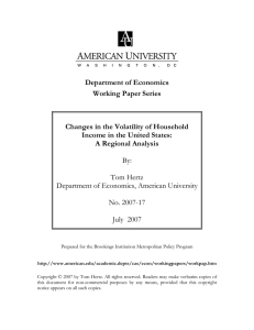 Department of Economics Working Paper Series  Changes in the Volatility of Household